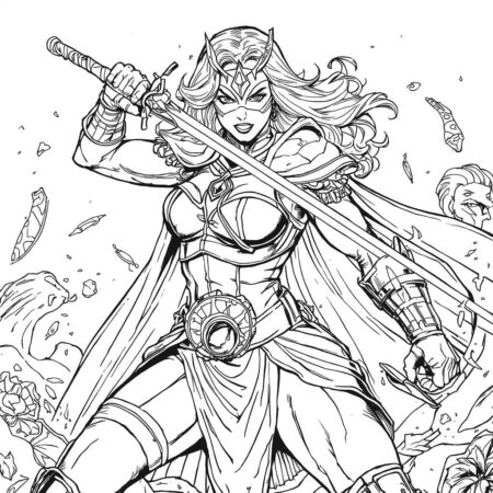 Gamora Guerreira (Desenho para Colorir)