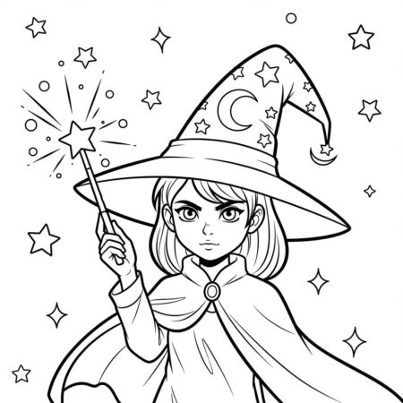 Garota Magica (Desenho para Colorir)