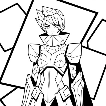 Garota de Anime Estilizada (Desenho para Colorir)