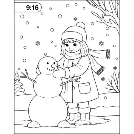 Garota de Inverno (Desenho para Colorir)