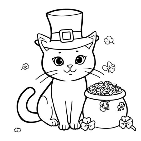 Gato da Sorte (Desenho para Colorir)