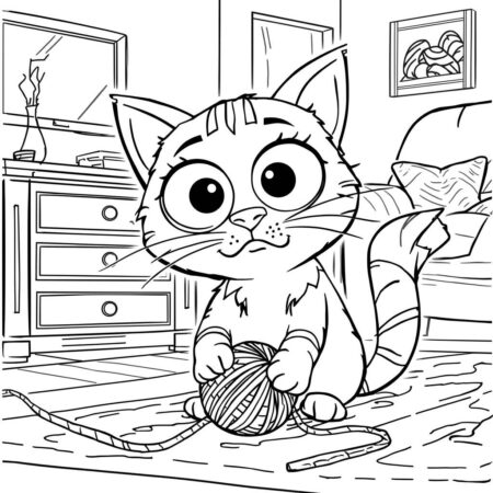 Gato engracado Para Meninos (Desenho para Colorir)
