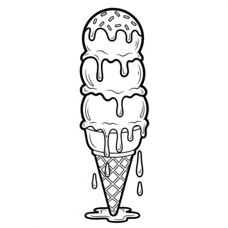 Gelado Realista Detalhado (Desenho para Colorir)