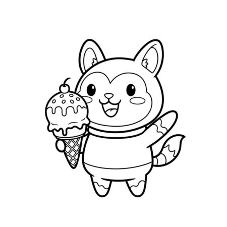 Gelado com Animais (Desenho para Colorir)