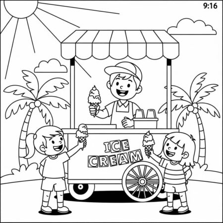 Gelado de Verao (Desenho para Colorir)