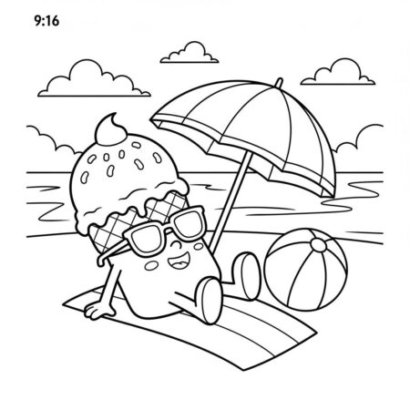 Gelado e Ferias (Desenho para Colorir)