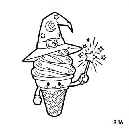 Gelado e Magia (Desenho para Colorir)
