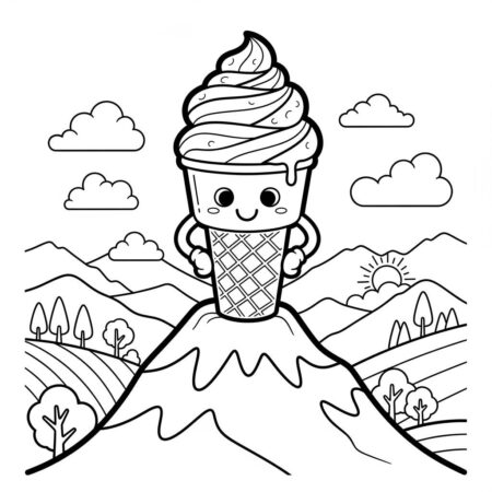 Gelado e Montanha (Desenho para Colorir)