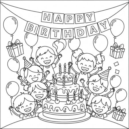 Gelado em Festa (Desenho para Colorir)