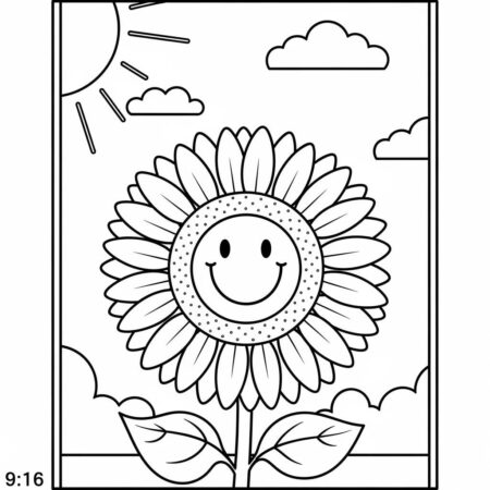 Girassol Simples Para Criancas (Desenho para Colorir)