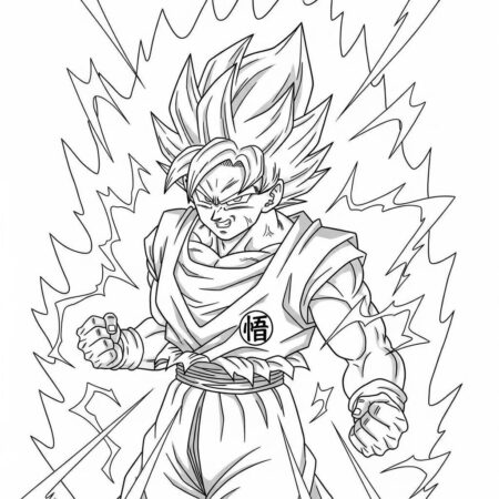 Goku Super Saiyajin (Desenho para Colorir)