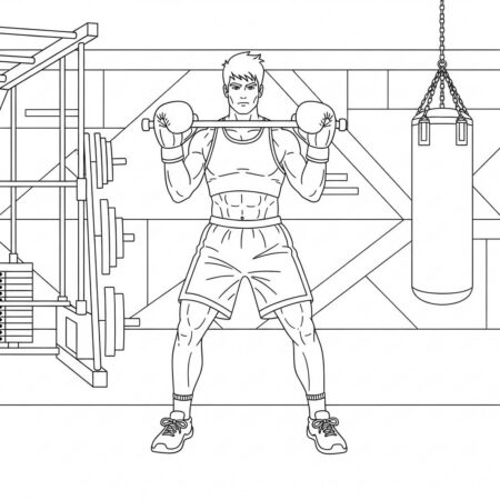 Goku Treinando Forte (Desenho para Colorir)