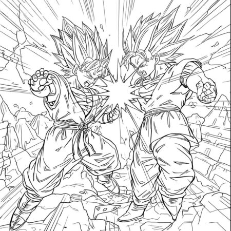 Goku e Freeza Luta (Desenho para Colorir)