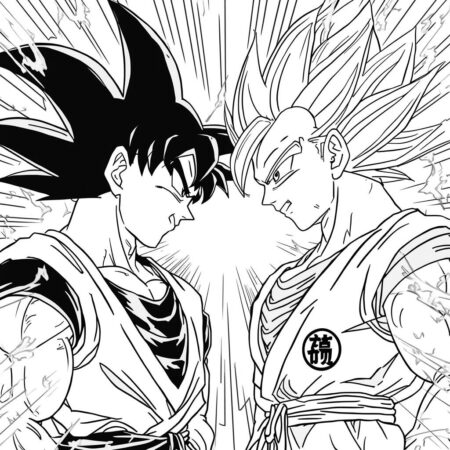 Goku e Freeza Rivalidade (Desenho para Colorir)