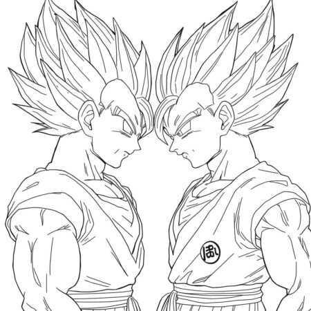 Goku e Vegeta Super Saiyajin (Desenho para Colorir)