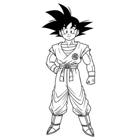 Goku em Forma Base (Desenho para Colorir)