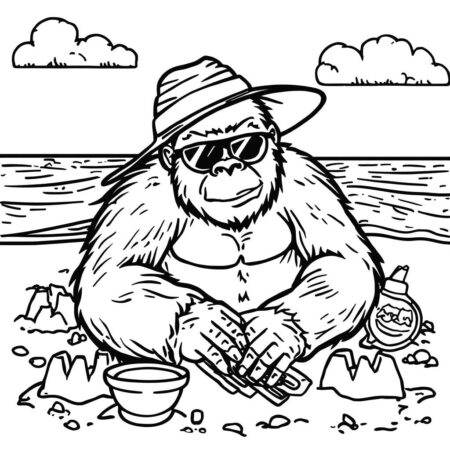 Gorila de Verao (Desenho para Colorir)