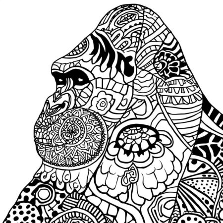 Gorila em Estilo Artistico (Desenho para Colorir)