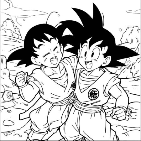 Goten e Gohan (Desenho para Colorir)