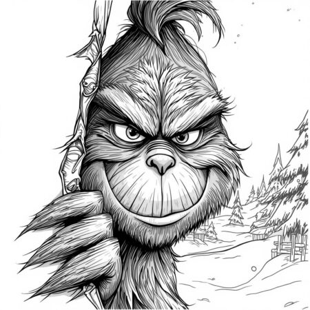 Grinch Realista (Desenho para Colorir)
