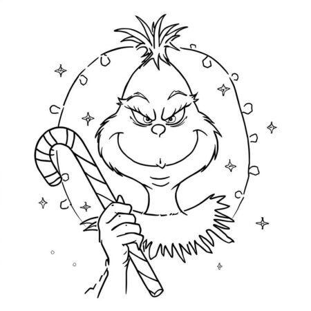 Grinch Simples (Desenho para Colorir)