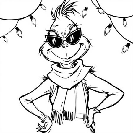 Grinch e Estilo (Desenho para Colorir)