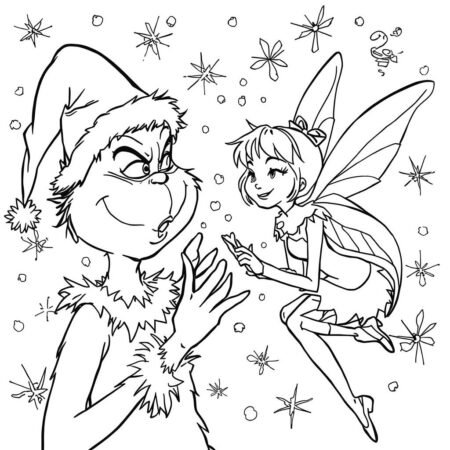 Grinch e Fada do Natal (Desenho para Colorir)