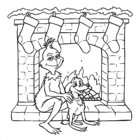 Grinch e Max (Desenho para Colorir)