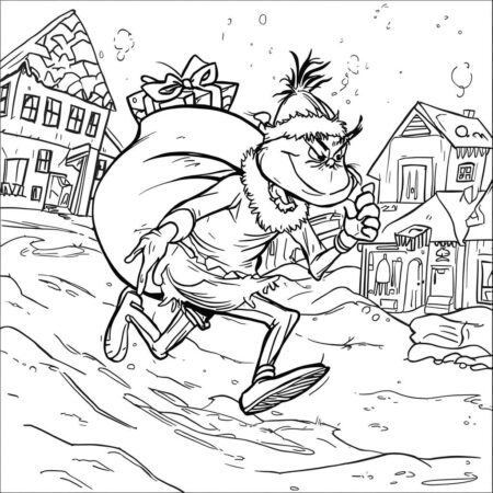 Grinch em Acao (Desenho para Colorir)