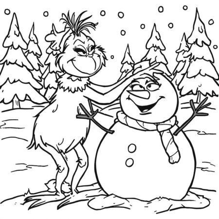 Grinch na Neve (Desenho para Colorir)