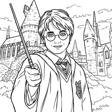 Harry Potter na Escola (Desenho para Colorir)