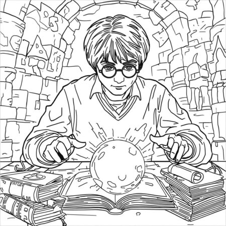 Harry e a Pedra Filosofal (Desenho para Colorir)