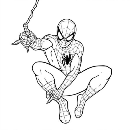 Homem Aranha Simples (Desenho para Colorir)