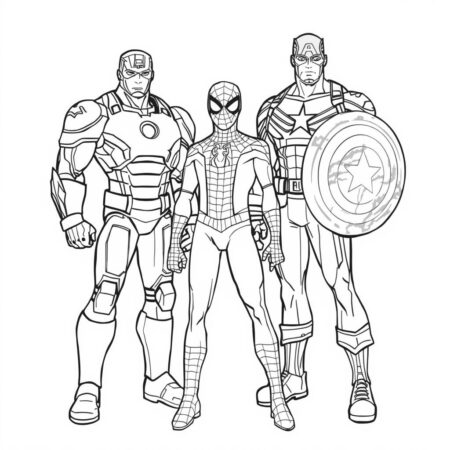 Homem Aranha e Amigos (Desenho para Colorir)