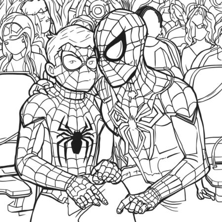 Homem Aranha e a Amizade (Desenho para Colorir)