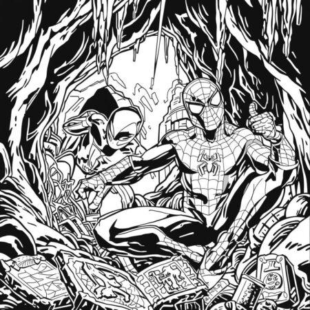 Homem Aranha e a Aventura (Desenho para Colorir)