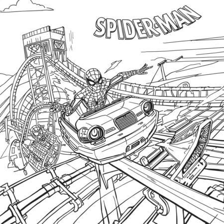 Homem Aranha e a Diversao (Desenho para Colorir)