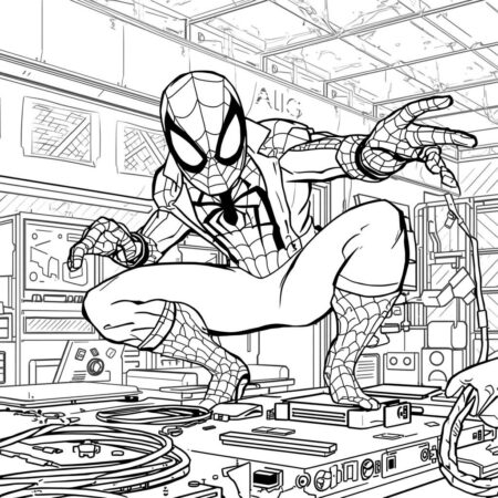Homem Aranha e a Tecnologia (Desenho para Colorir)
