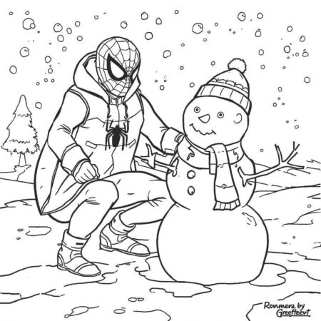 Homem Aranha e o Inverno (Desenho para Colorir)