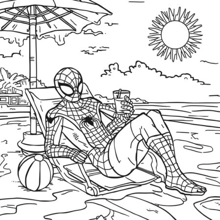 Homem Aranha e o Verao (Desenho para Colorir)