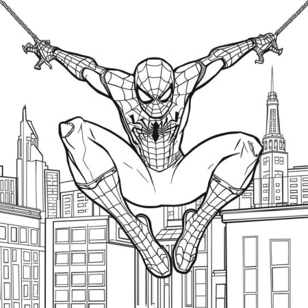 Homem Aranha em Acao (Desenho para Colorir)
