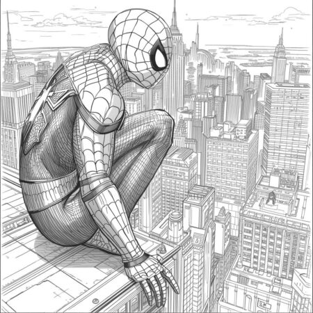 Homem Aranha em Estilo Realista (Desenho para Colorir)