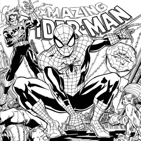 Homem Aranha em Estilo Vintage (Desenho para Colorir)