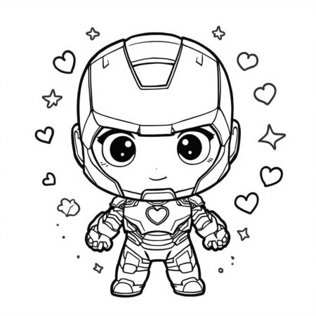Homem de Ferro Kawaii (Desenho para Colorir)