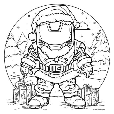 Homem de Ferro Natal (Desenho para Colorir)