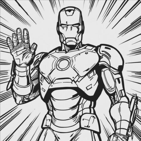 Homem de Ferro Vintage (Desenho para Colorir)