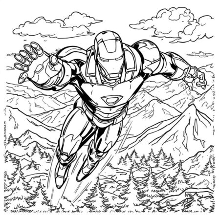 Homem de Ferro e Aventura (Desenho para Colorir)