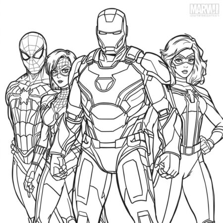 Homem de Ferro e Super Herois (Desenho para Colorir)