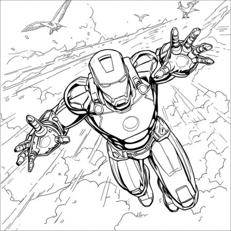 Homem de Ferro em Acao (Desenho para Colorir)
