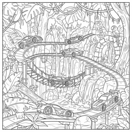 Hot Wheels Adventure (Desenho para Colorir)